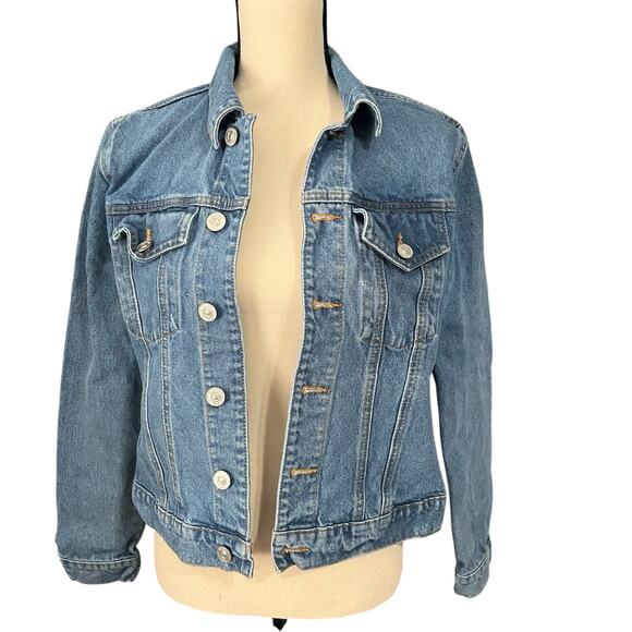 Hudson | Classic Women's Medium Wash Denim Trucker Jean Jacket Sz S/M - Picture 1 of 5